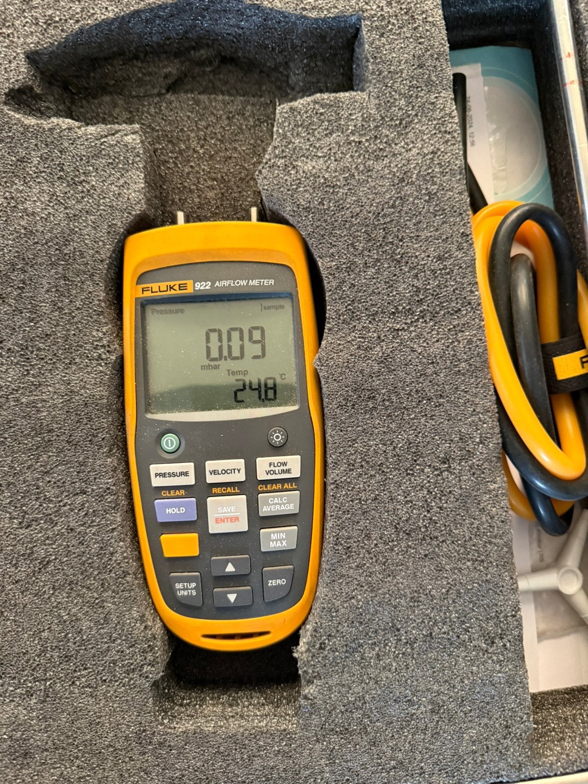 FLuke 922/kit windmeter 1 tot 80m m/s, Ophalen of Verzenden, Zo goed als nieuw, Multimeter