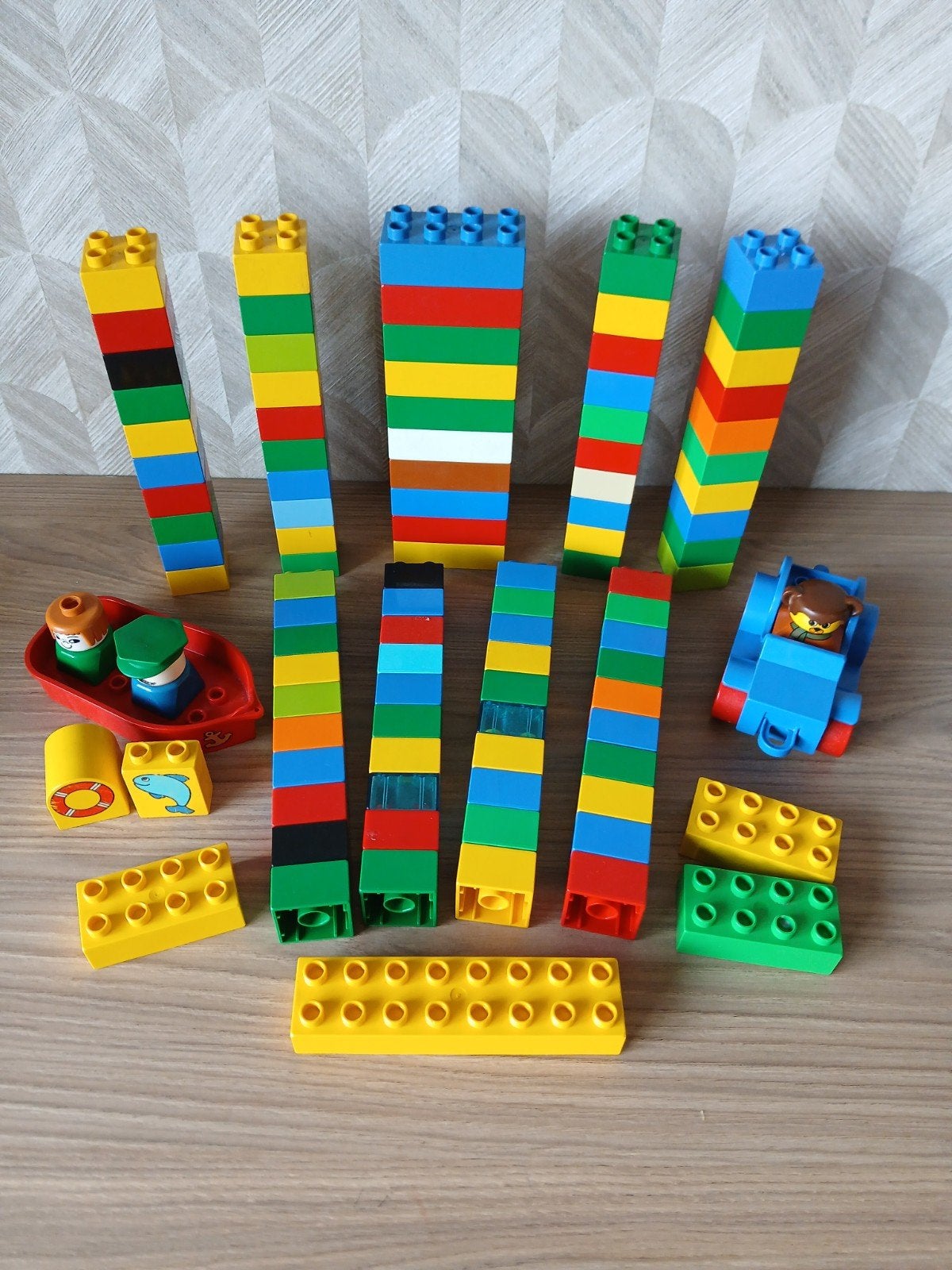 Lego Duplo - Pakket 100 stuks diverse stenen, auto enz., Ophalen of Verzenden, Gebruikt, Losse stenen, Duplo
