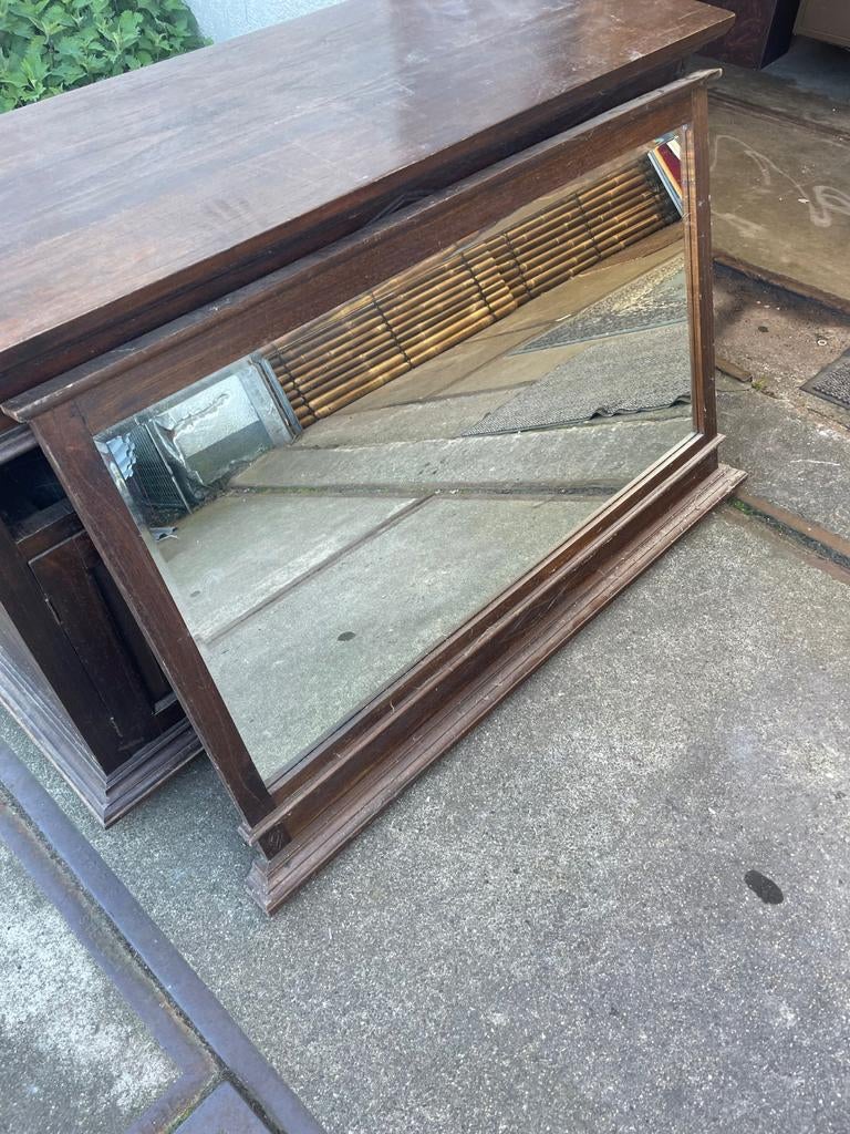 Vintage Spiegel met Houten Lijst, Ophalen of Verzenden, Rechthoekig, Minder dan 50 cm
