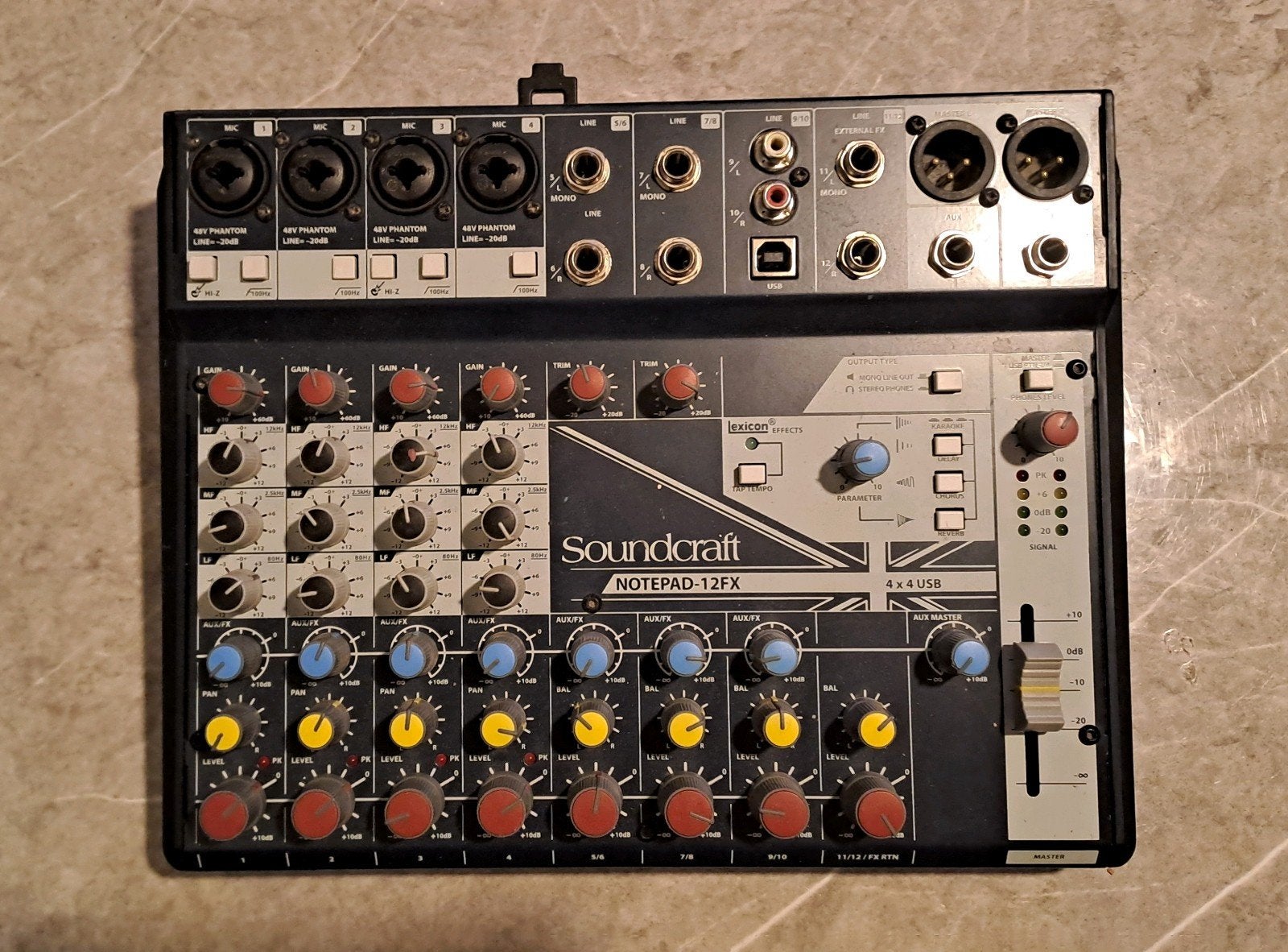 Soundcraft Notepad-12FX Mixer met USB Audio Interface, Ophalen of Verzenden, Zo goed als nieuw, 10 tot 20 kanalen, Microfooningang