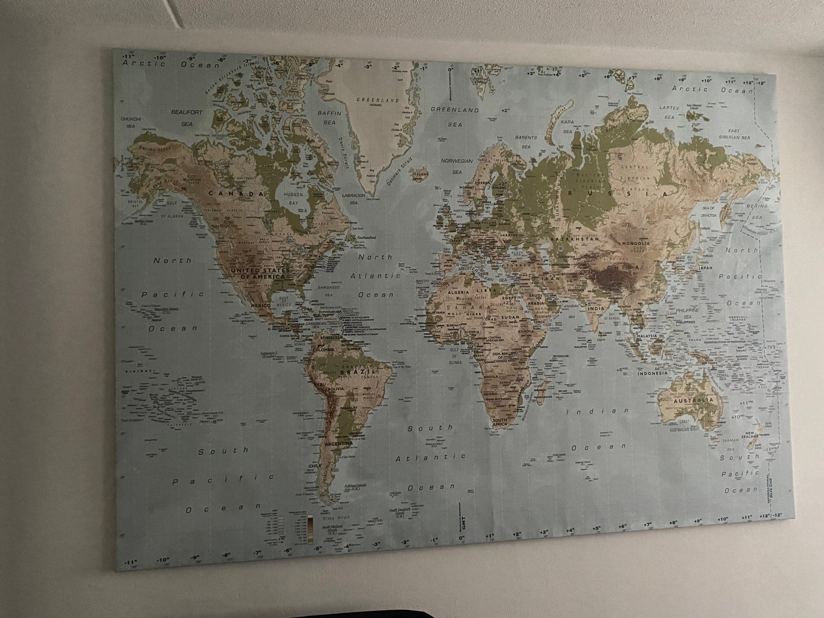 Ikea PREMIAR landkaart canvas, Antiek en Kunst, Ophalen