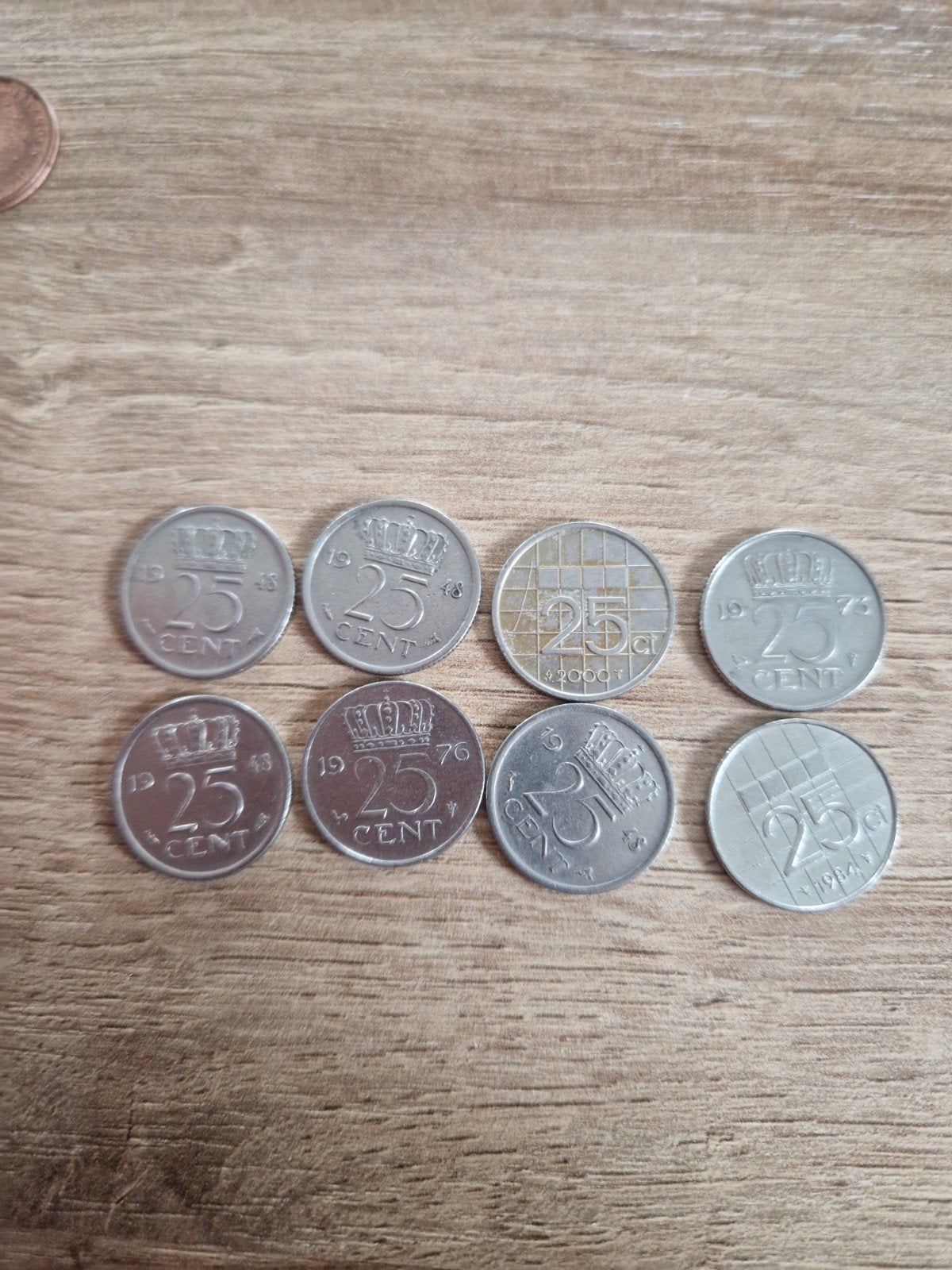 8 kwartjes  .25 cent, Ophalen, Koningin Wilhelmina, 25 cent