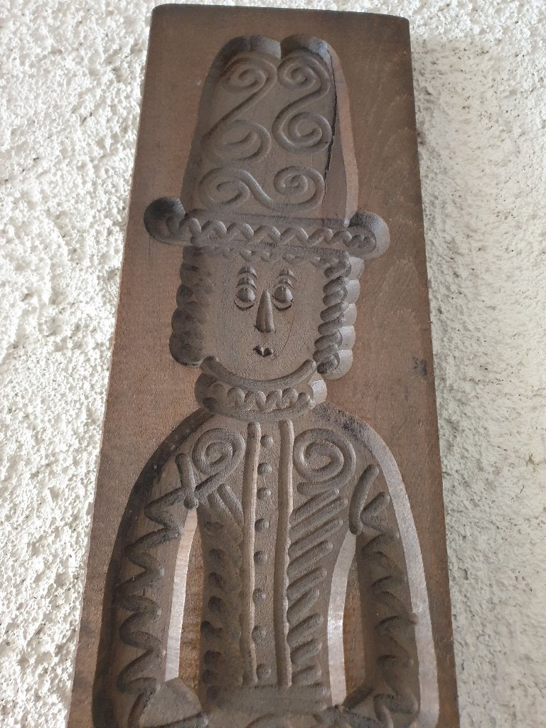 Vintage handgesneden speculaasplank – wanddecoratie 120x19cm, Ophalen of Verzenden