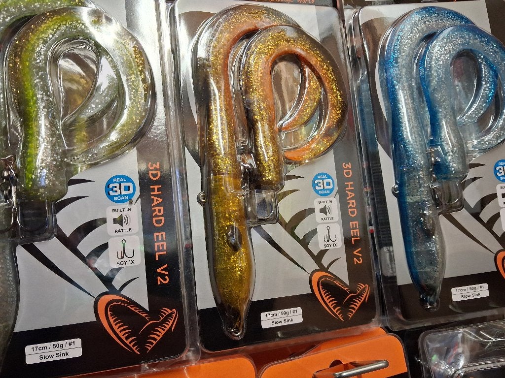 Set van 4 stuks....3D Hard Eel V2 (Savage Gear kunstaas), Tinstraat, Savage Gear, Nieuw, Ophalen of Verzenden