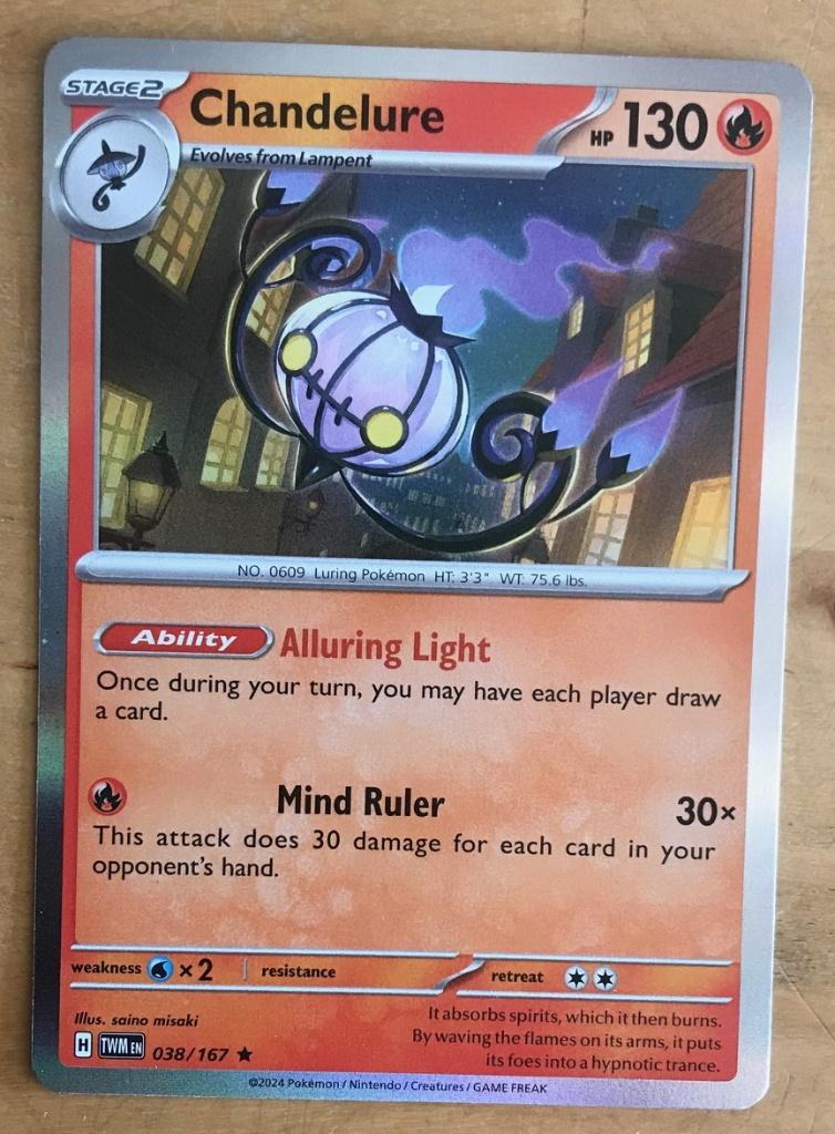 Pokemon - Chandelure (TWM 038) Holo rare.., Ophalen of Verzenden, Nieuw, Losse kaart, Foil