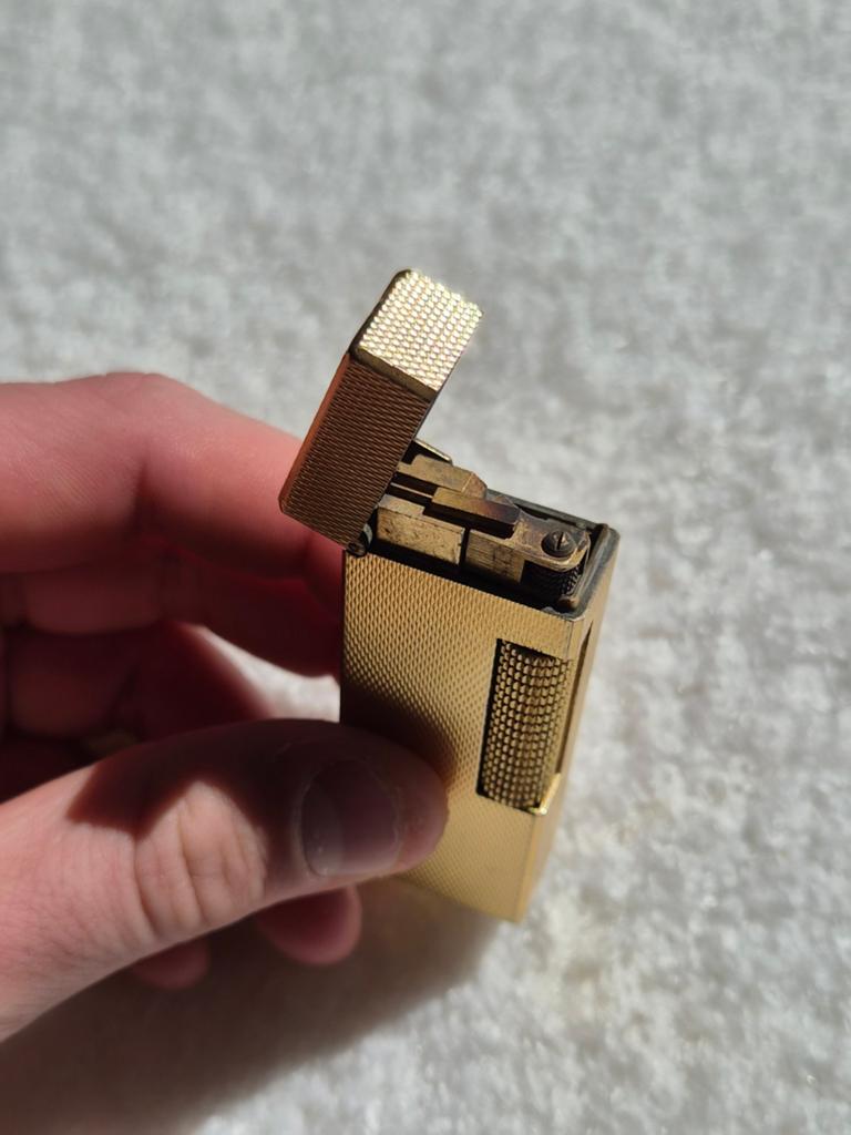 Vintage Dunhill Rollagas Aansteker – Verguld – Onderhouden, Ophalen of Verzenden, Gebruikt, Aansteker