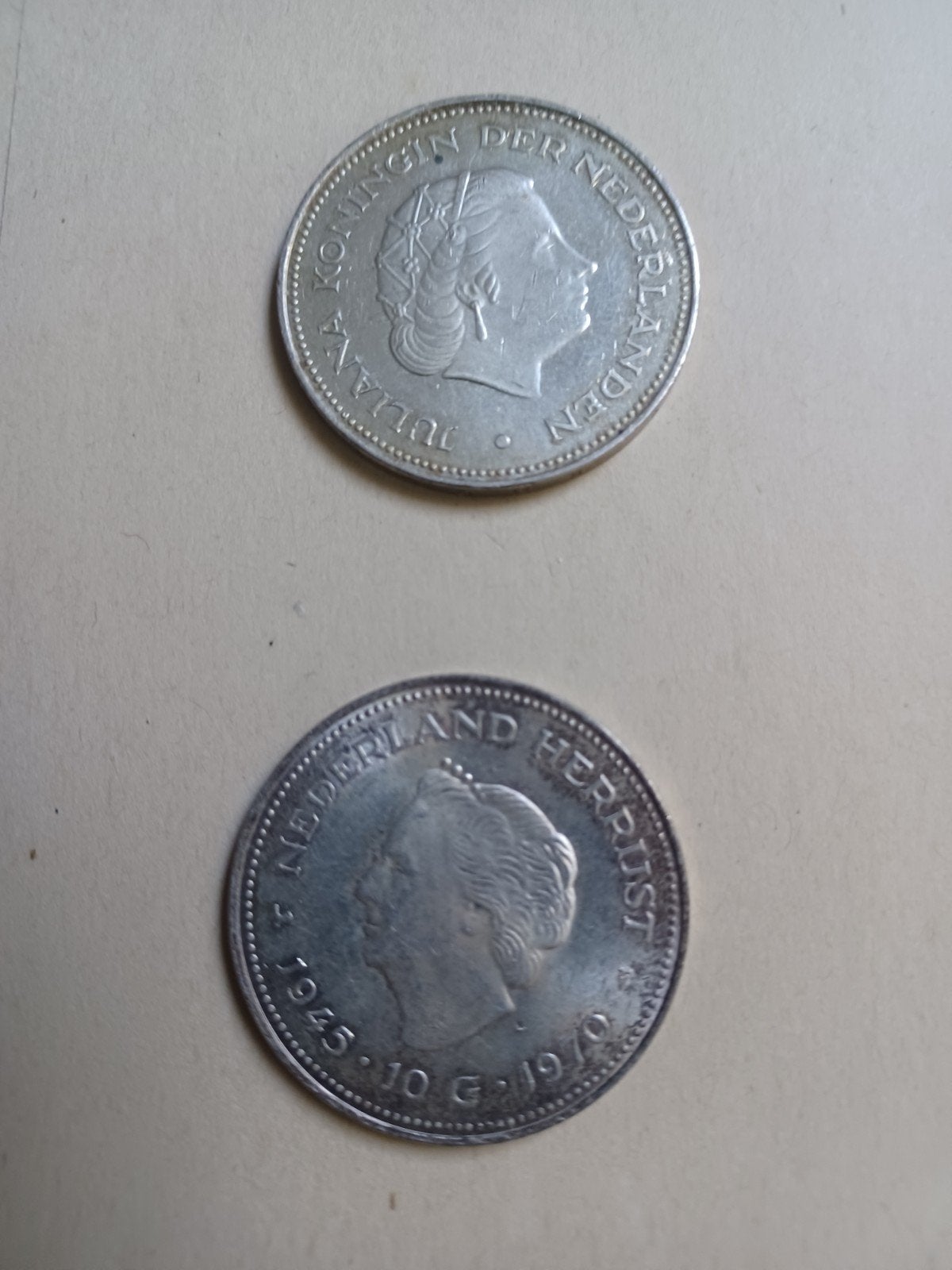 Zilveren 10 gulden munt 1945 - 1970, Ophalen of Verzenden, Koningin Juliana, 10 gulden