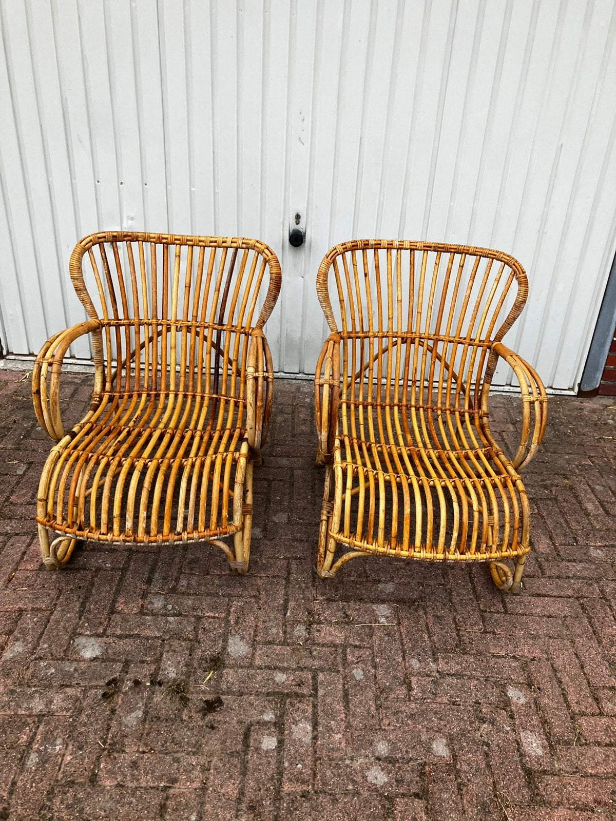 Rohe jaren 50 vintage stoelen, Gebruikt, Bruin, Ophalen of Verzenden, Metaal