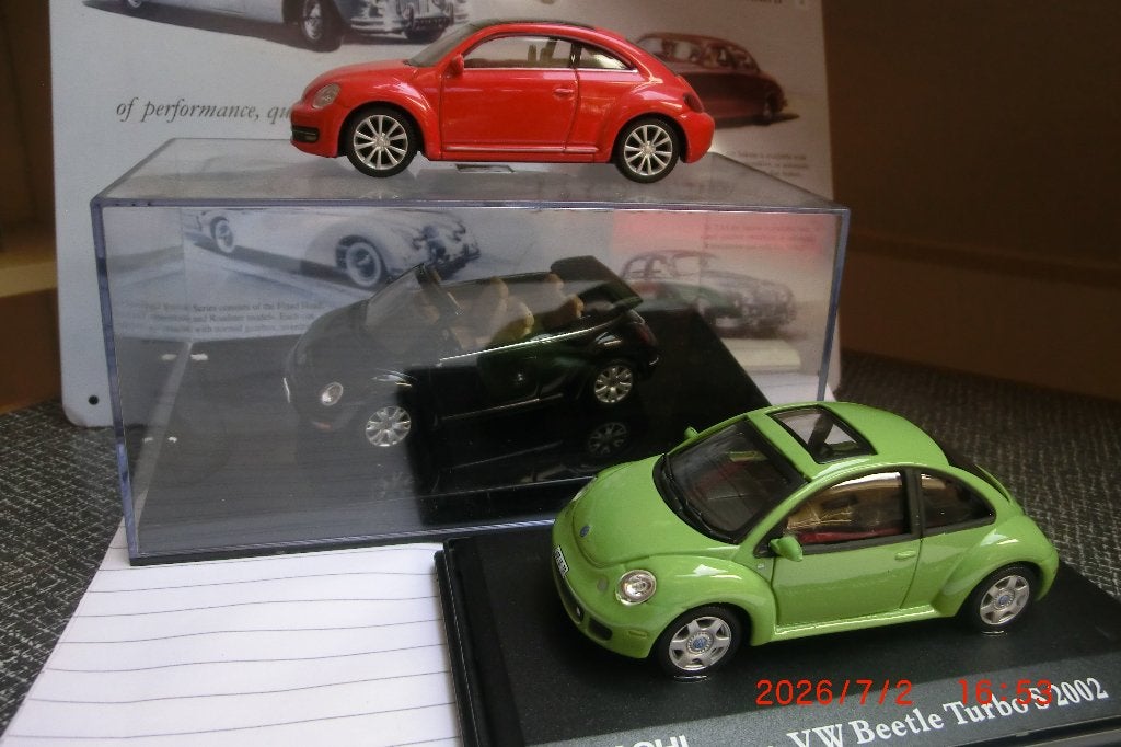 3x VW New Beetle 1:43, Ophalen of Verzenden, Nieuw, Auto, Overige merken