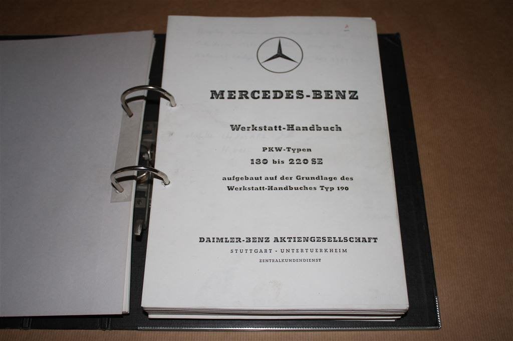 Mercedes-Benz Werkstatt-Handbuch PKW-typen 180 bis 220 SE, Ophalen of Verzenden