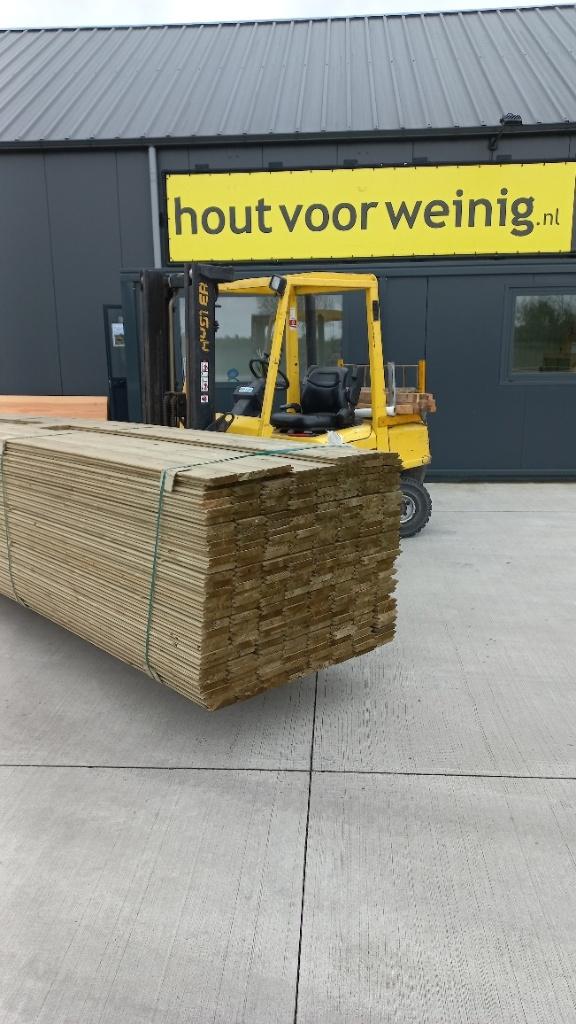 Geimpregneerde BLOKHUTDELEN 28 x 130mm L. 3600/4800mm, Ophalen of Verzenden, Minder dan 180 cm, Palen