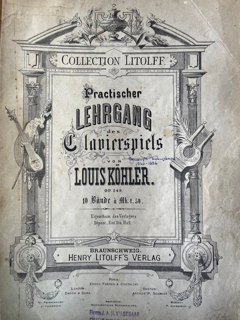 Practischer Lehrgang des Clavierspiels - Louis Köhler, Muziek en Instrumenten, Gebruikt, Klassiek, Les of Cursus, Ophalen of Verzenden