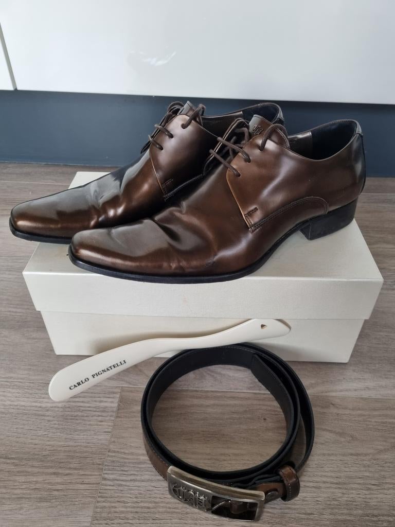 Carlo Pignatelli Schoenen 41 + Riem - Brons NIEUWSTAAT, Bruin, Ophalen of Verzenden, Zo goed als nieuw, Carlo Pignatelli
