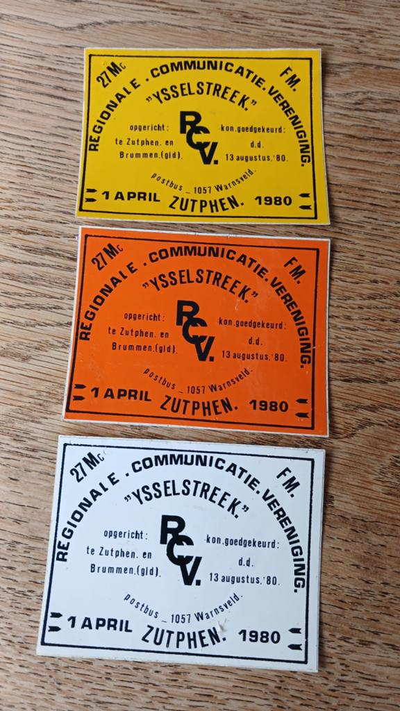 Stickers Regionale Comm. Vereniging Ysselstreek ZUTPHEN, Ophalen of Verzenden, Zo goed als nieuw