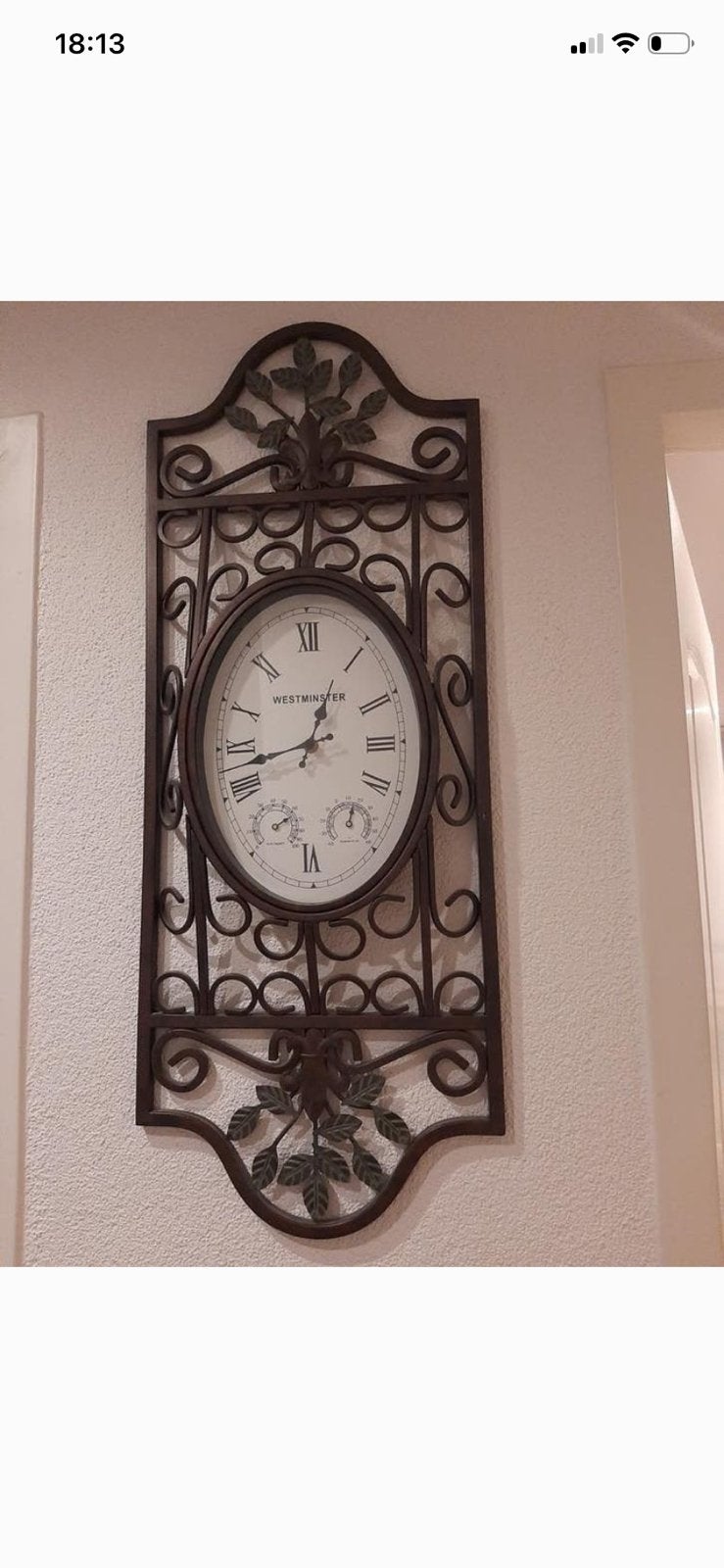 Smeedijzeren klok, Ophalen of Verzenden, Zo goed als nieuw, Wandklok
