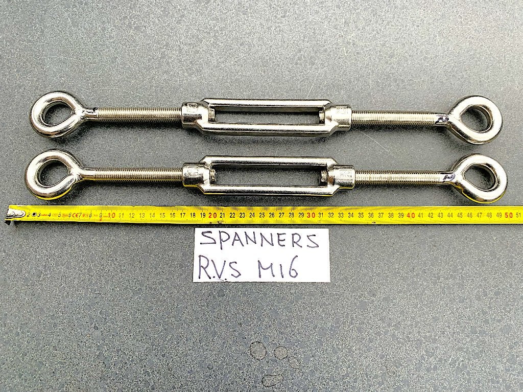 2 Stuks zware RVS M16 kabelspanners, draadspanner, spanner, Ophalen of Verzenden, Nieuw