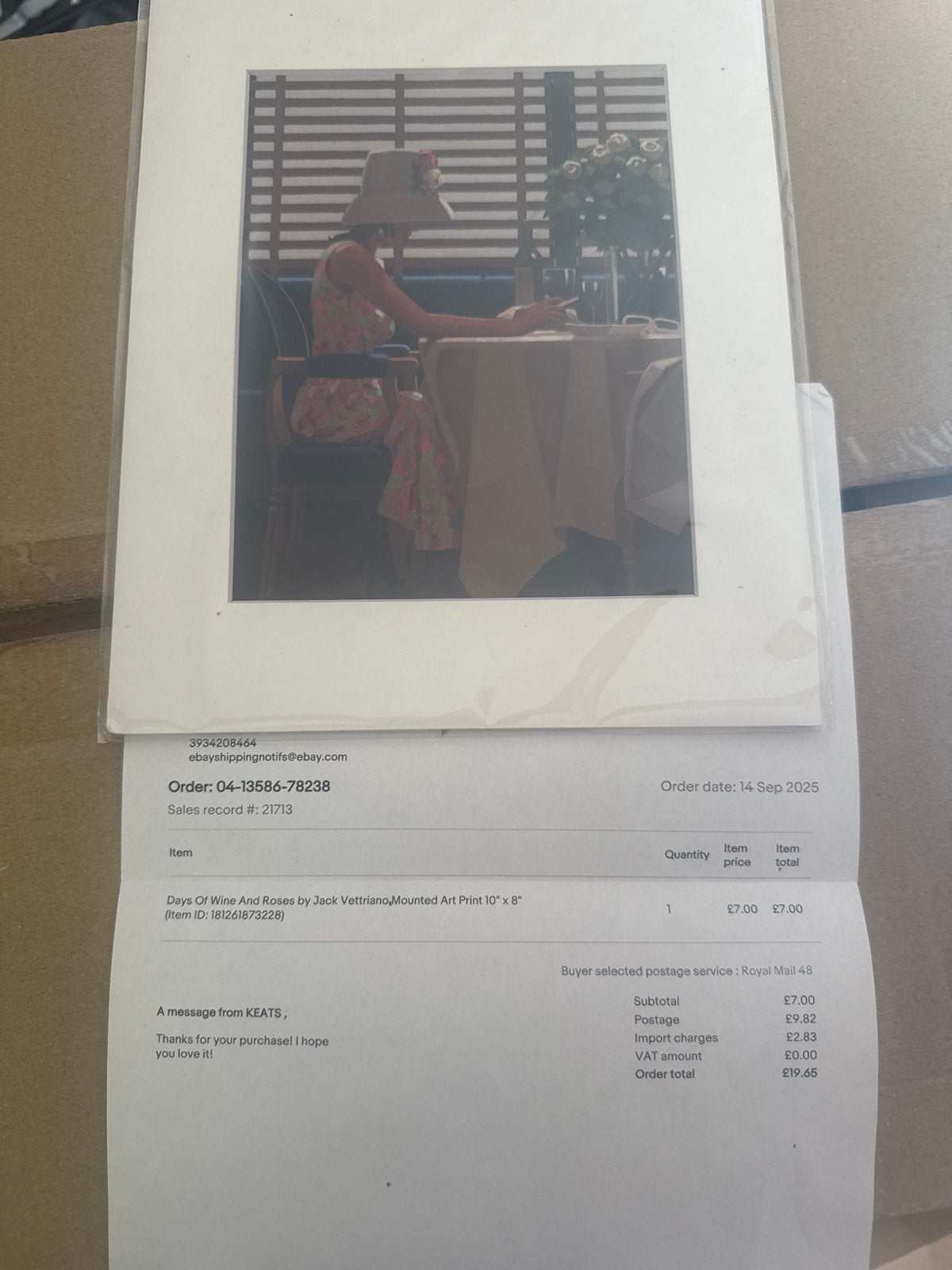 Days Of Wine And Roses - Jack Vettriano Print, Ophalen of Verzenden, Print, Print/reproductie