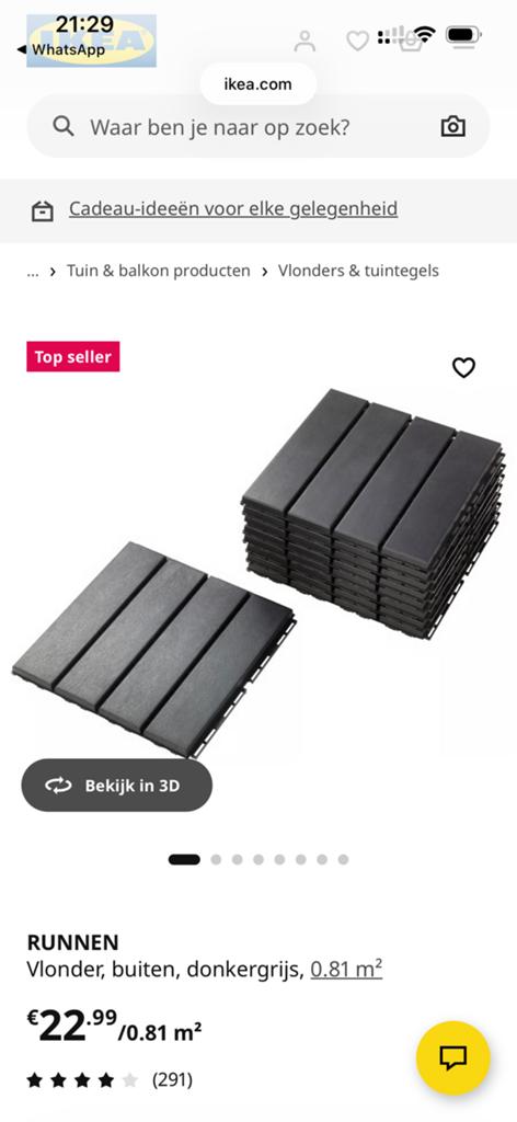 Tuin / balkon tegels ikea 35 stuks, Tuin en Terras, Ophalen of Verzenden, Gebruikt, Kunststof