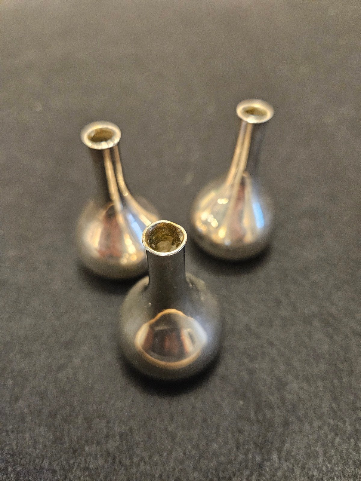 Set van 3 Dansk Designs Denmark verzilveren vaasjes, Antiek en Kunst, Ophalen of Verzenden, Zilver