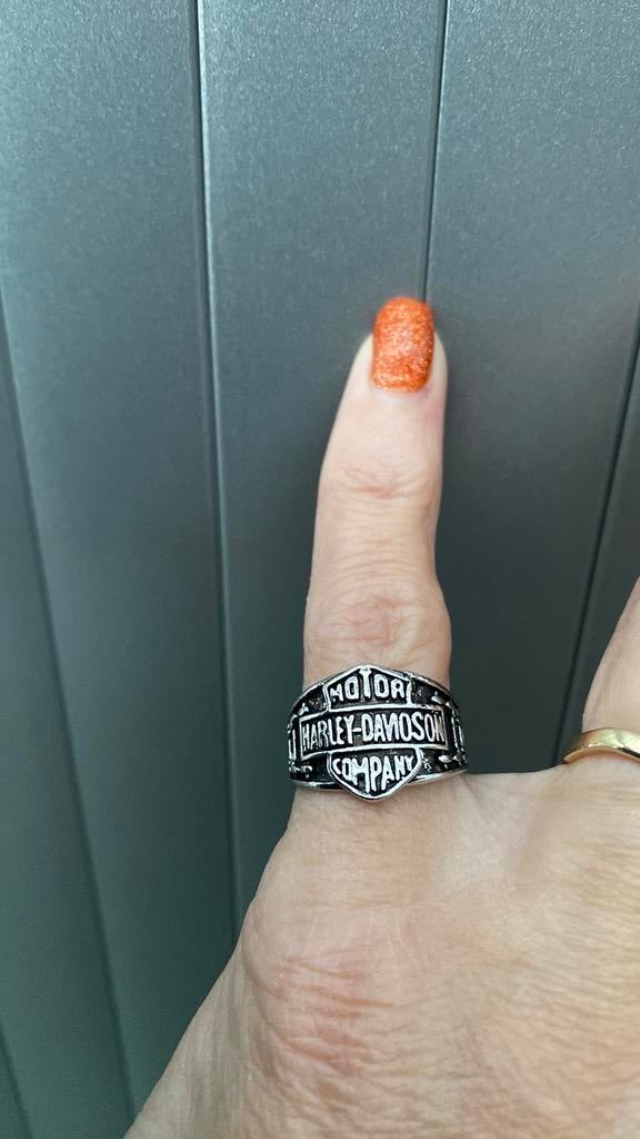 Ring Harley Davidson, IJzer of Staal, Ophalen of Verzenden, Dame, Zilver