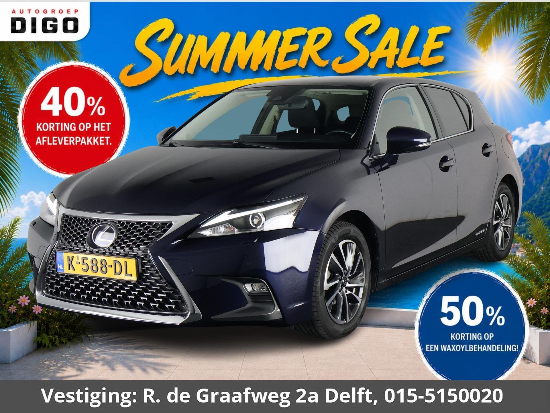 Lexus CT 200h Ultimate Edition | Adapt.Cruise Control | Navi, Gebruikt, 4 cilinders, Blauw, Origineel Nederlands