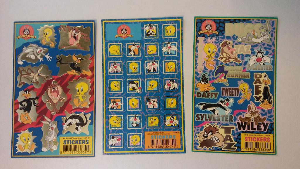 Looney Tunes Daffy Bugs Bunny stickers stickervellen Tweety, Ophalen of Verzenden, Zo goed als nieuw, Strip of Tekenfilm
