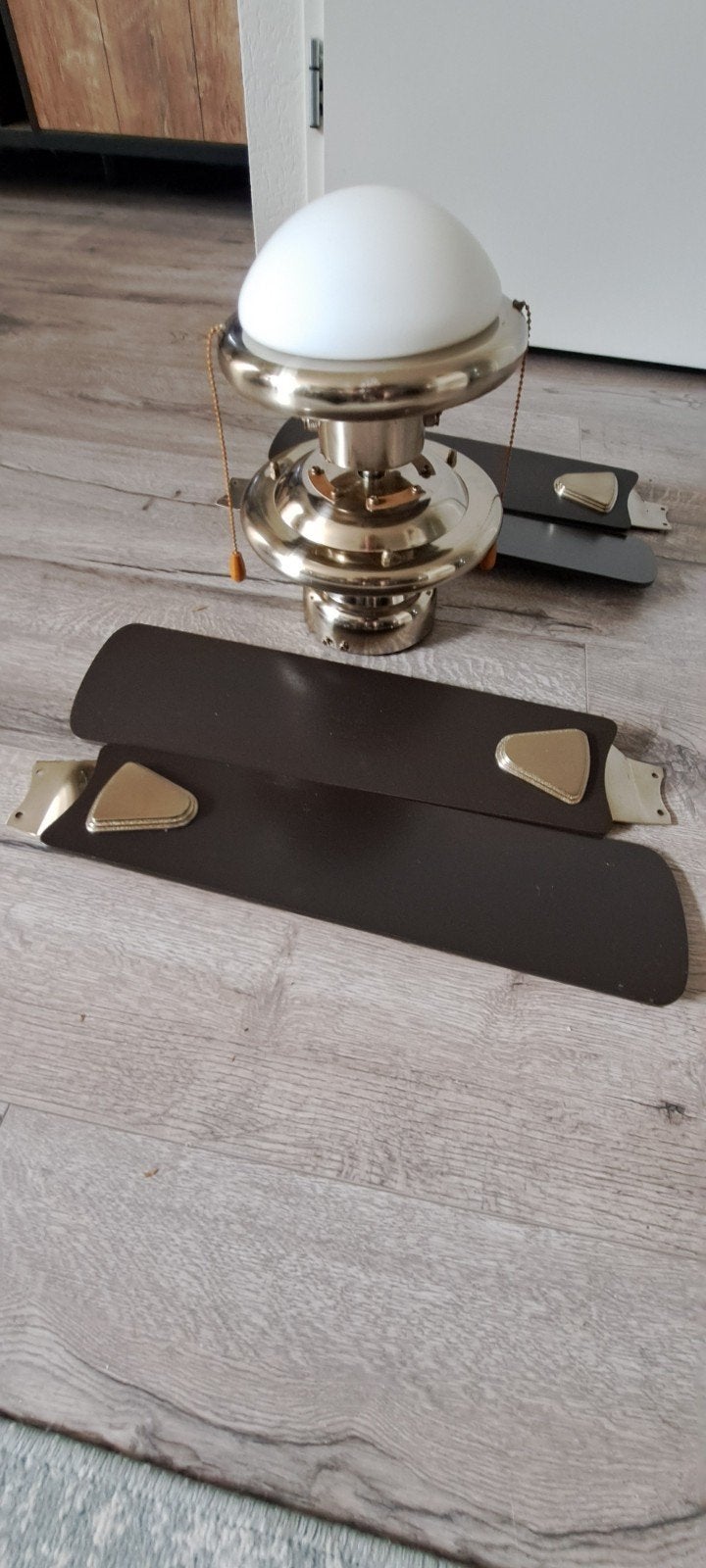 Plafondventilator met verlichting - Goudkleurig, Ophalen, Gebruikt, Metaal, Goud