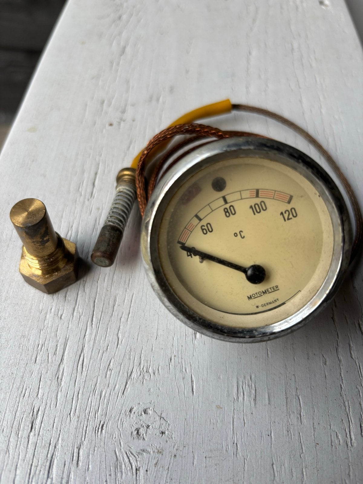 Vintage Motometer temperatuurmeter - W. Germany, Ophalen of Verzenden, Gebruikt, Overige automerken
