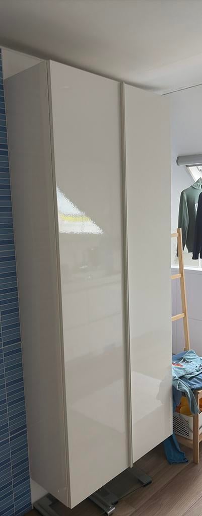 Ikea godmorgon twee hoge kasten hoogglans wit, Ophalen, (Half)hoge kast, 50 tot 100 cm, Zo goed als nieuw