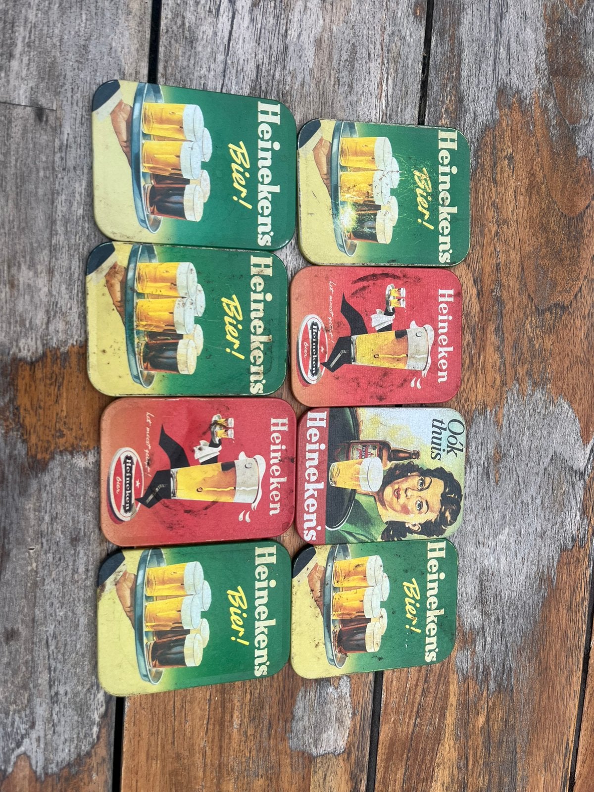 Blikken bierviltjes Heineken, Ophalen of Verzenden, Viltje(s), Heineken