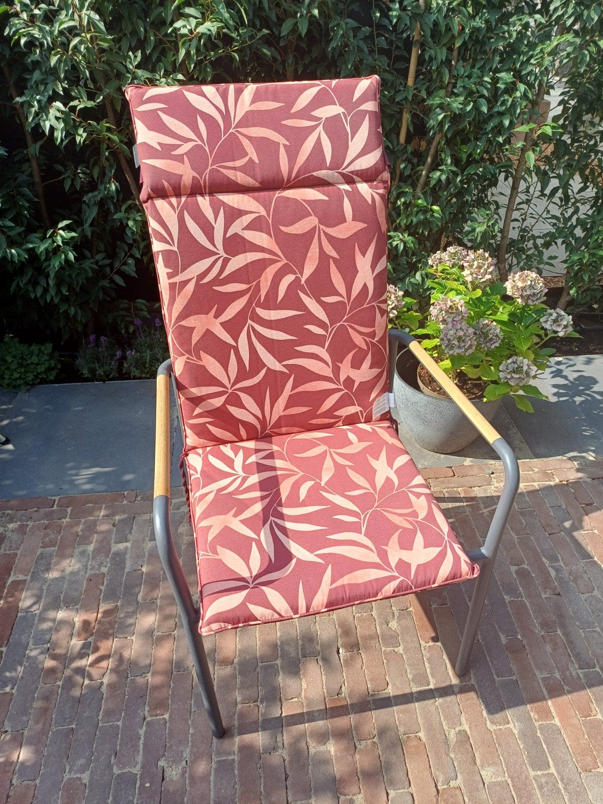 Set van 4 Madison tuinstoelkussens met bladerenpatroon, Tuin en Terras, Ophalen, Zo goed als nieuw