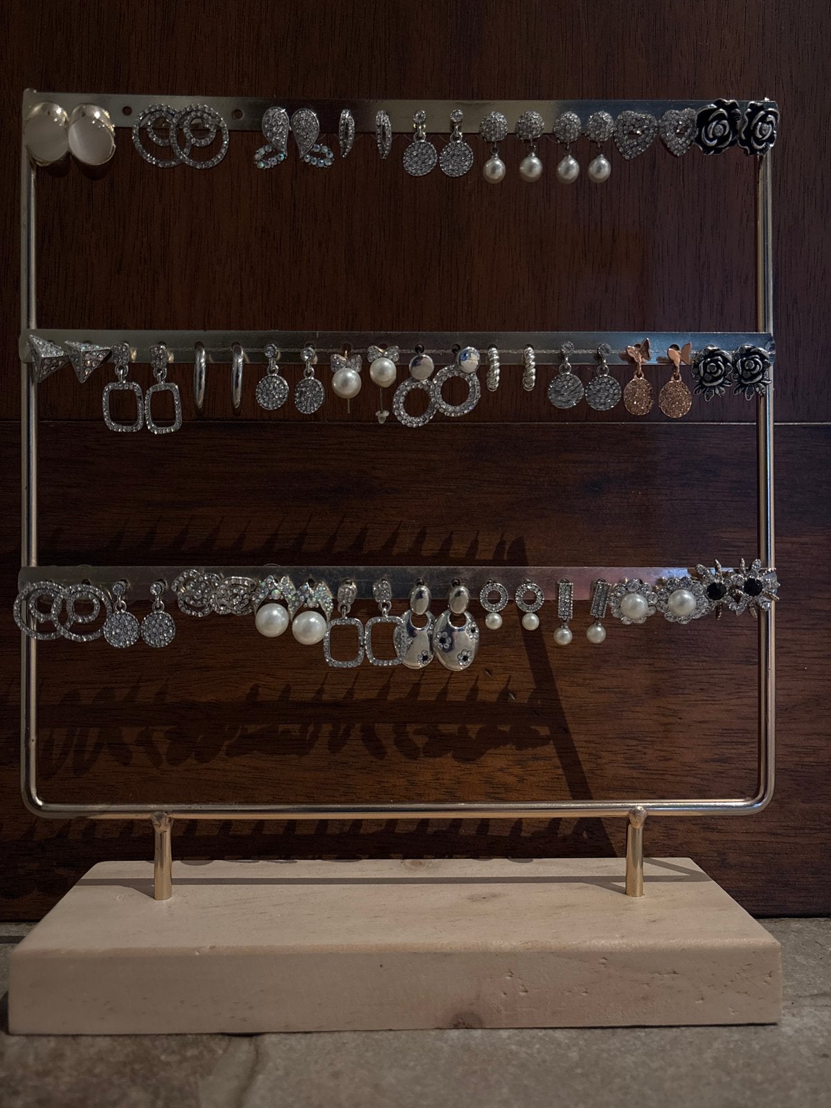 Grote collectie oorbellen, zilverkleurig met steentjes, Met kristal, Overige materialen, Nieuw, Ophalen of Verzenden