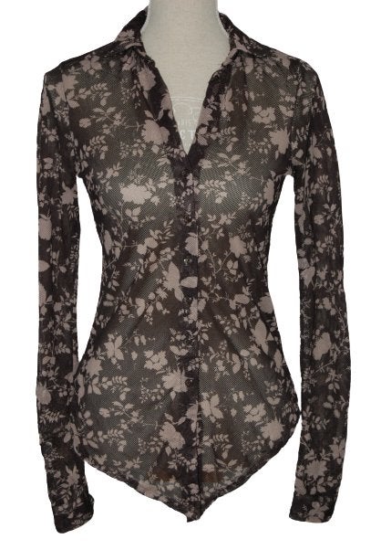 Chipie de Ville retro blouse, taupe/bruin, Mt. M, Maat 38/40 (M), Chipie de Ville, Overige kleuren, Verzenden