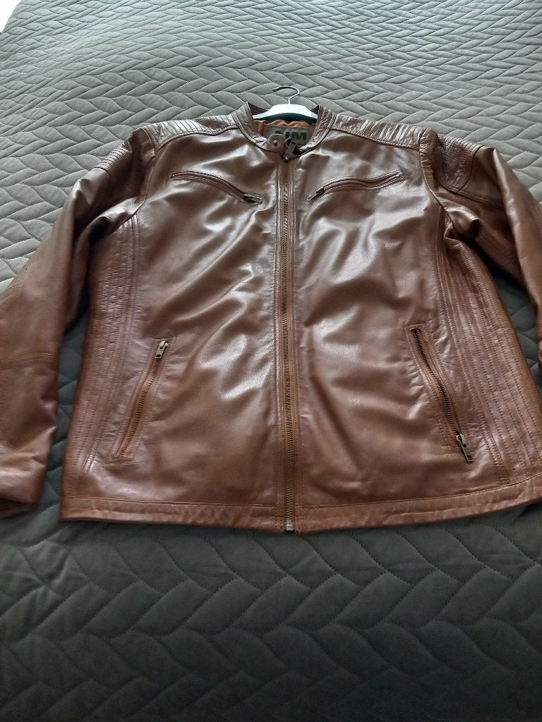 leren jack, Kleding | Dames, Jassen | Zomer, Ophalen of Verzenden, Zo goed als nieuw, Maat 46/48 (XL) of groter, Bruin