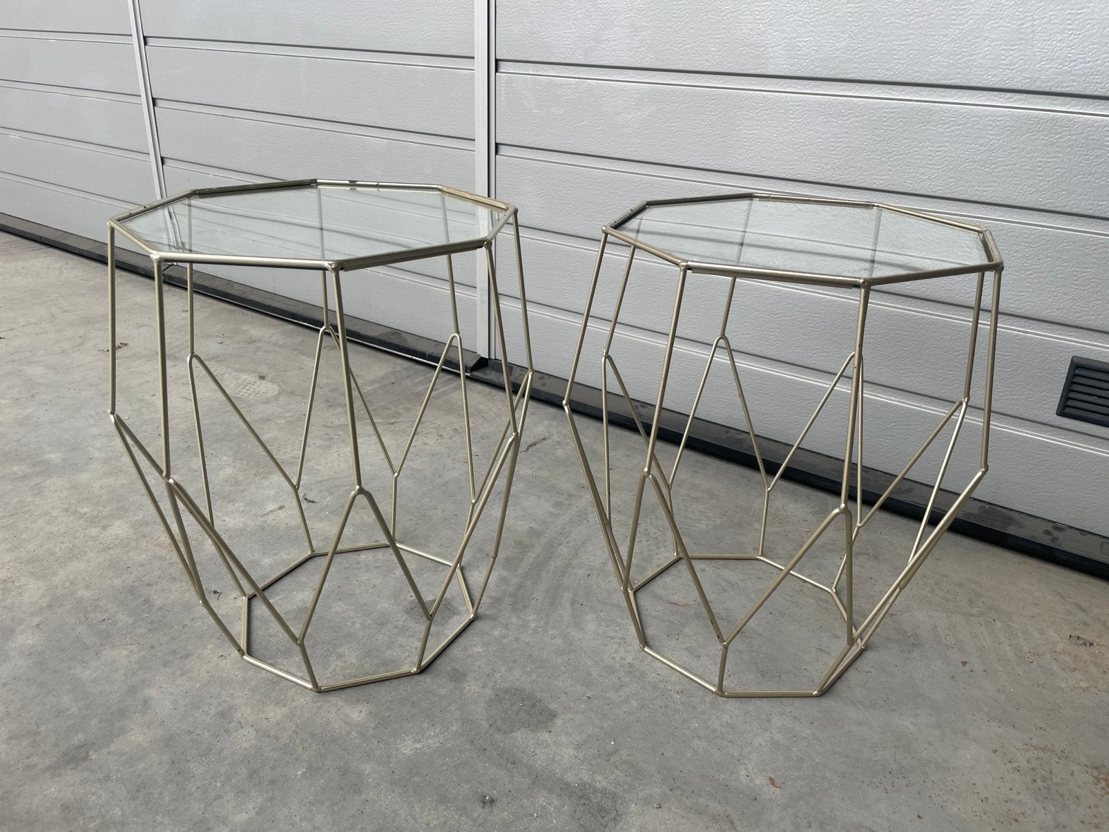 2x bijzettafel maison du monde, Minder dan 55 cm, Rond, Ophalen, 45 tot 60 cm