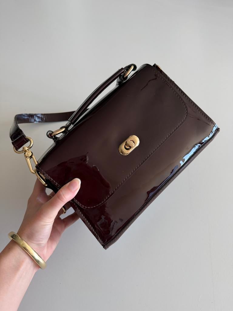 Handmade Lakleer/Patent Leather Handbag, Ophalen of Verzenden, Zo goed als nieuw