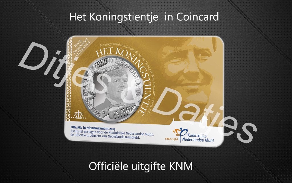 Koningstientje in coincard KNM - 10 euro herdenkingsmunt, Ophalen of Verzenden, Koningin Beatrix, Euro's