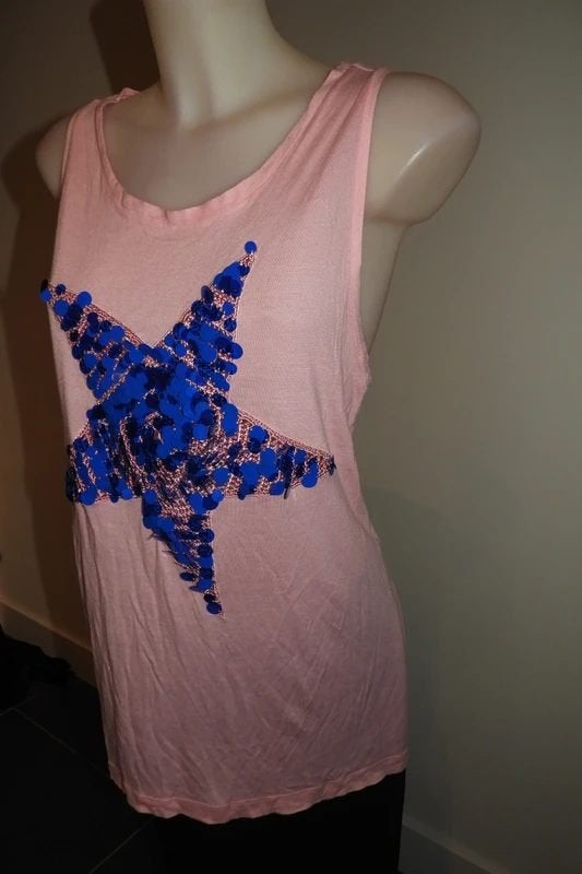Missoni top tuniek uitlopend ster grote lovertjes merk drukL, Kleding | Dames, Maat 38/40 (M), Verzenden, Missoni, Roze