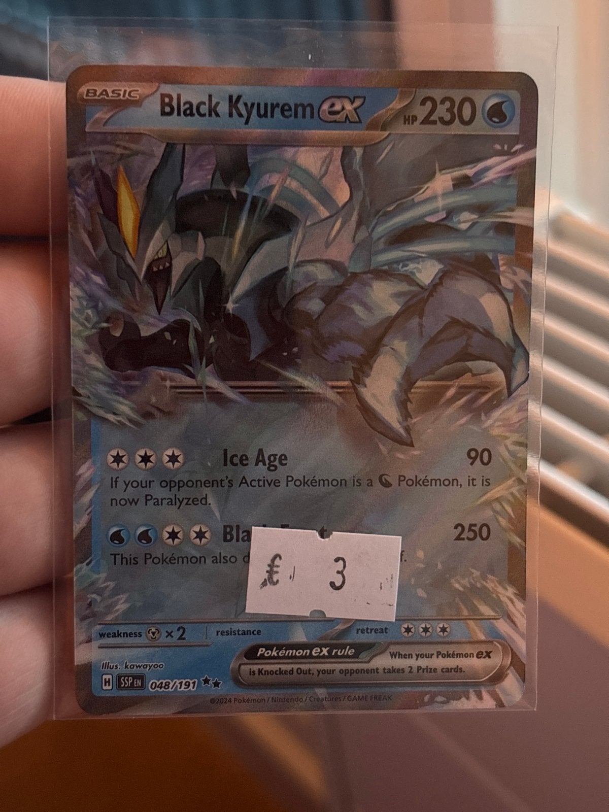 Black Kyurem EX Pokémon Kaart - SSPH 048/191, Ophalen of Verzenden, Gebruikt, Losse kaart