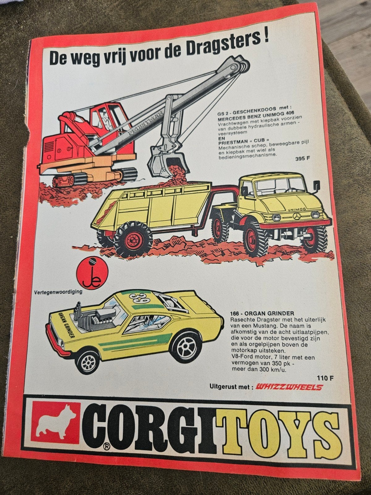 Corgi Toys reclame Organ Grinder & Unimog, Hobby en Vrije tijd, Ophalen of Verzenden, Gebruikt, Overige typen, Corgi