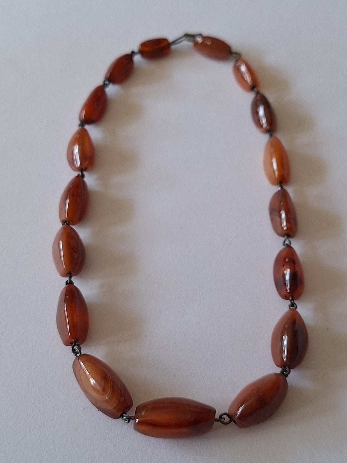 Vintage Carneolen halsketting, Sieraden, Tassen en Uiterlijk, Antieke sieraden, Ophalen of Verzenden, Overige materialen, Ketting