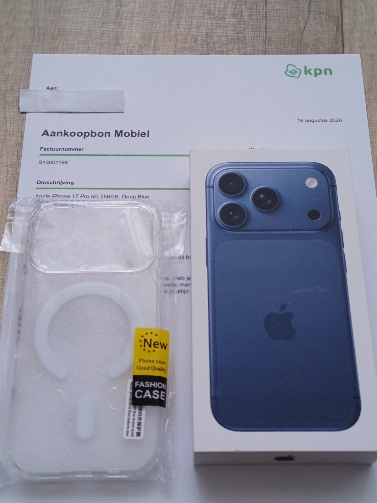 iPhone 17 Pro 256gb blauw ongeopend met bon van 16-08-2026, Telecommunicatie, Mobiele telefoons | Apple iPhone, Ophalen, Nieuw