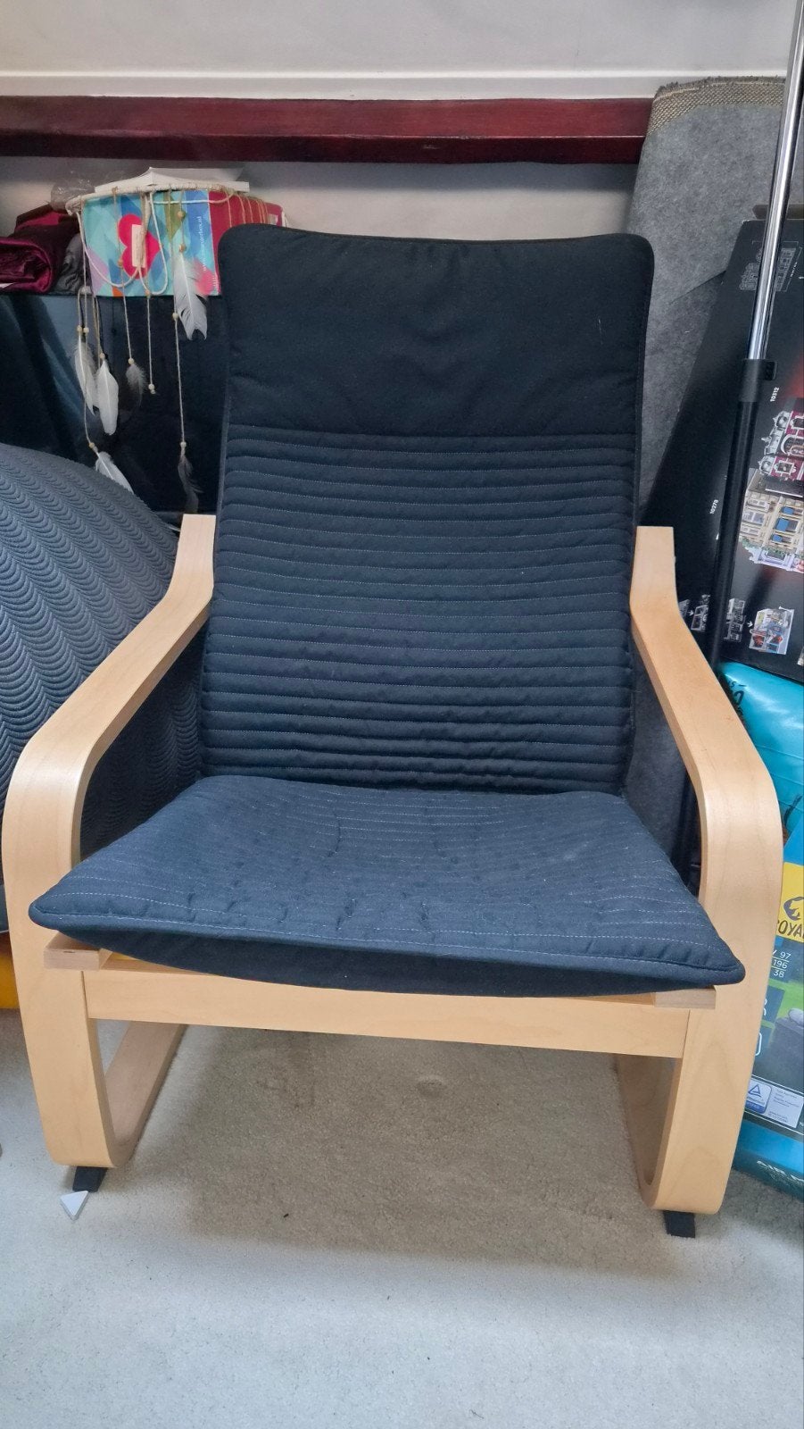 IKEA stoel poang, Hout, Zwart, Ophalen of Verzenden, Zo goed als nieuw