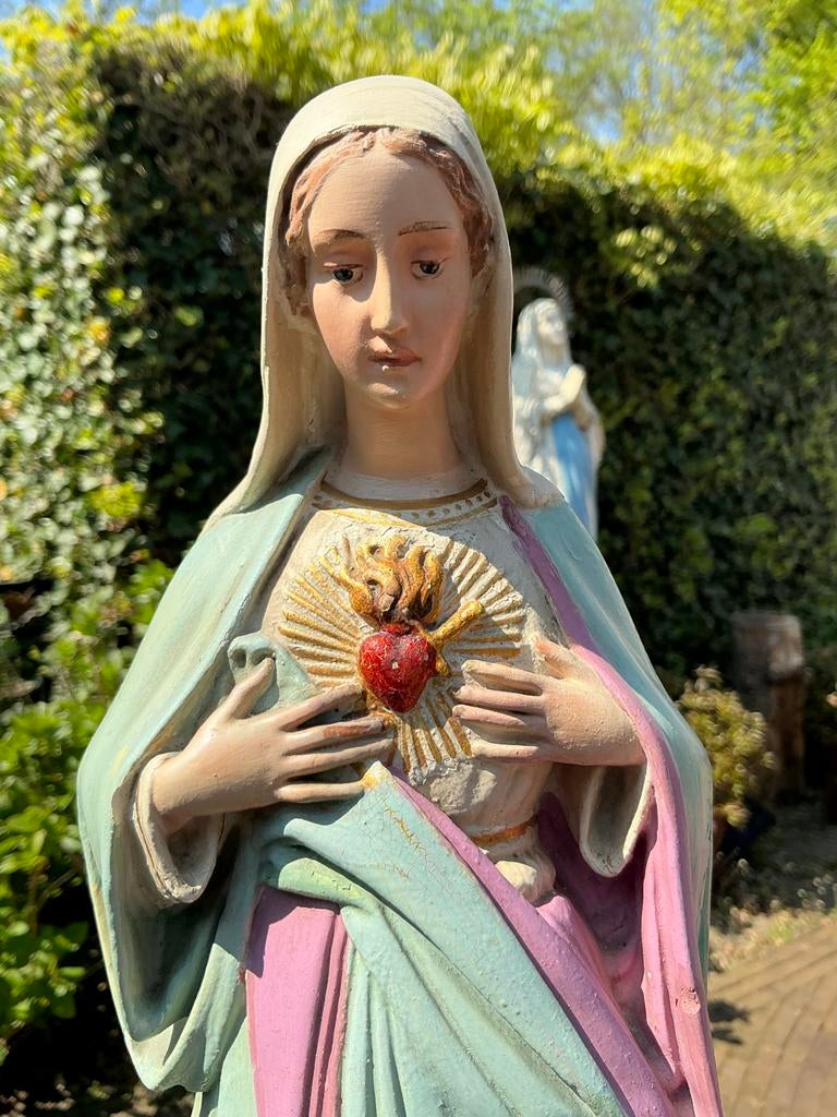Antiek Mariabeeld ❤️ Maria Heilig Hart, Ophalen of Verzenden