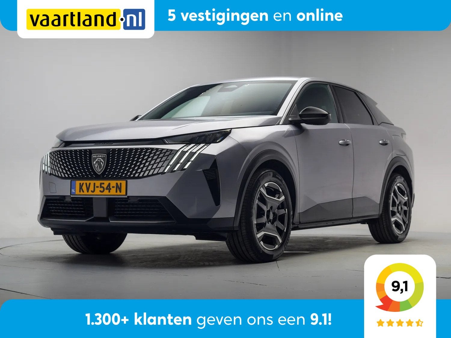 Peugeot E-3008 Allure 73 kWh 3-Fase [ SOH 97% ] [ Navi Keyle, Auto's, Peugeot, 0 cilinders, 213 pk, SUV of Terreinwagen, Parkeersensor
