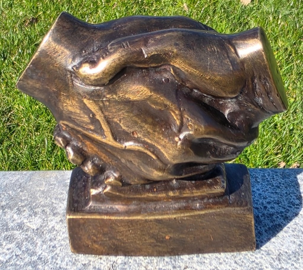 HANDDRUK / BRONZEN BEELD, Ophalen of Verzenden, Brons, Beeld