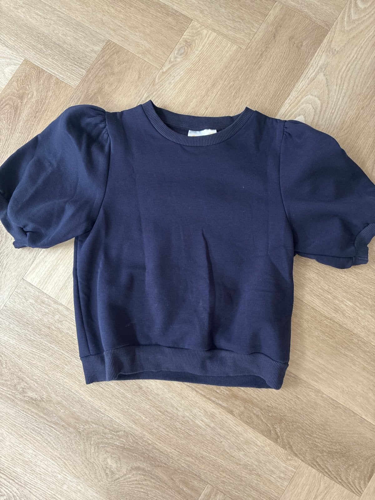 Blauwe trui met korte pofmouwen maat 158/164, Ophalen of Verzenden, Zo goed als nieuw, Meisje, Trui of Vest