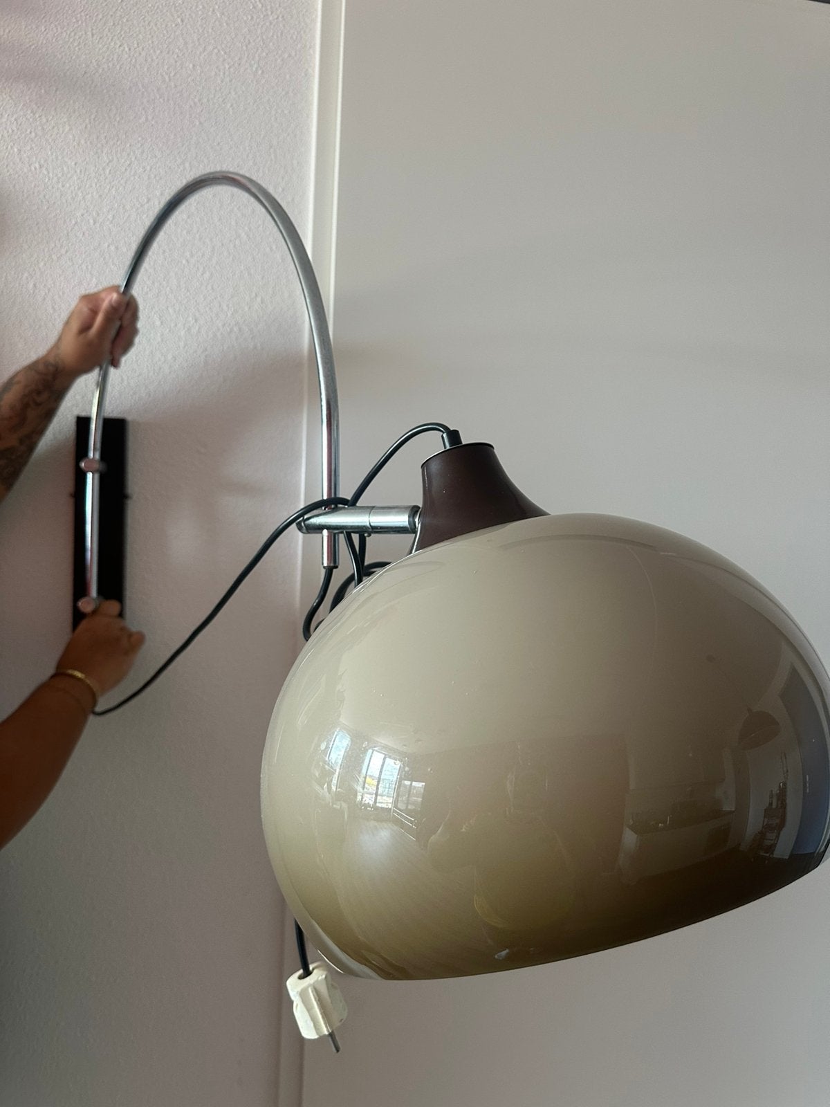 Dijkstra lamp te koop wandlamp jaren 70/80space age vintage, Ophalen, Gebruikt, Gerichte verlichting, Meerkleurig
