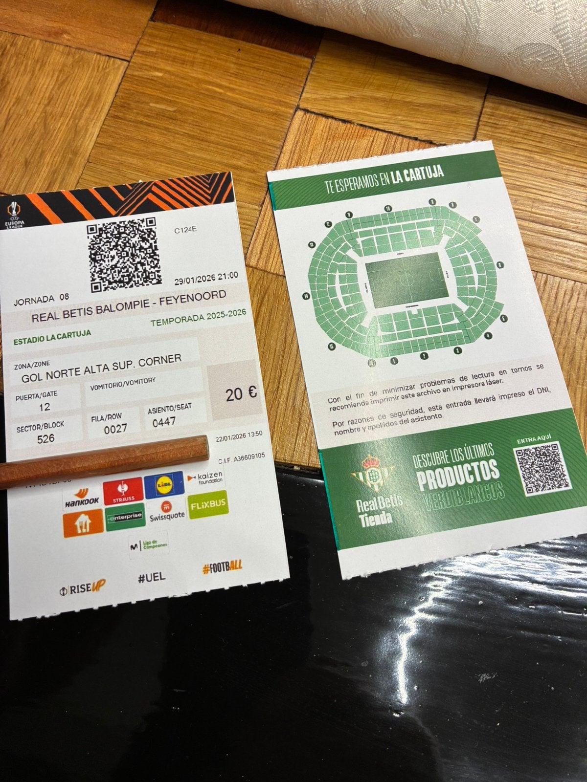 fanticket real betis feyenoord europa league 2026, Ophalen of Verzenden, Zo goed als nieuw, Feyenoord