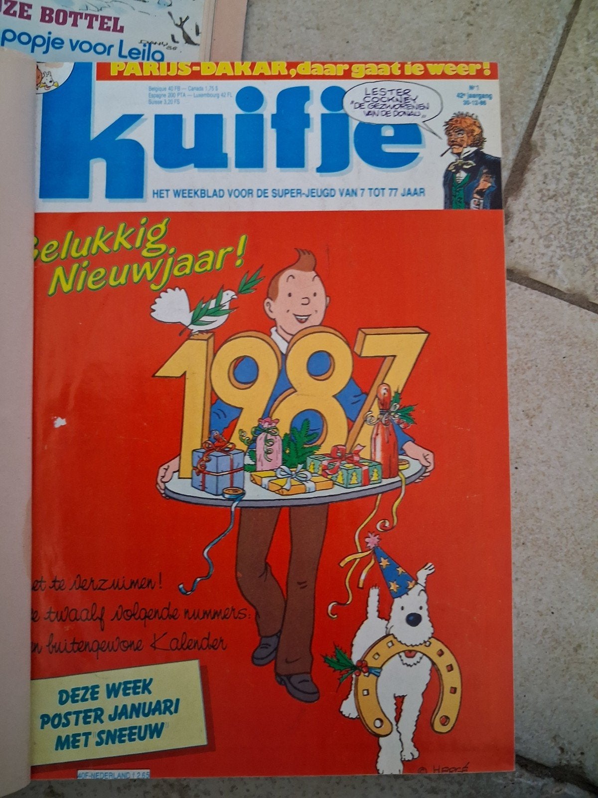 X Kuifje Weekblad 1987 - Gelukkig Nieuwjaar!, Eén stripboek, Ophalen of Verzenden, Gelezen, Diverse